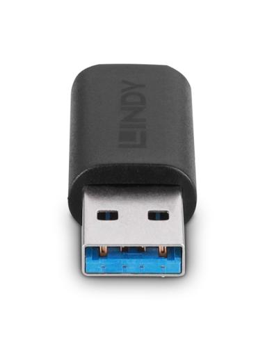 Lindy 41904 cambiador de género para cable USB 3.2 Type A USB 3.2 Type C Negro