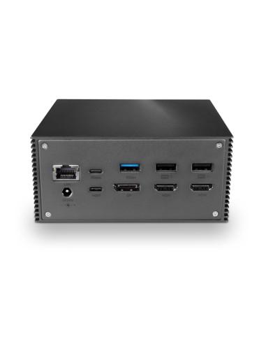 Lindy 43378 base para portátil y replicador de puertos Alámbrico USB 3.2 Gen 2 (3.1 Gen 2) Type-C Gris