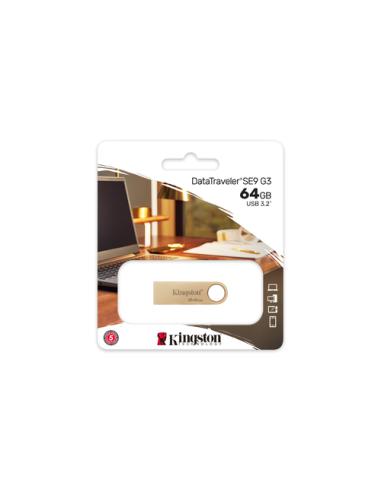 Kingston Technology DataTraveler 64GB 220MB/s Unidad USB 3.2 Gen 1 Metálica SE9 G3