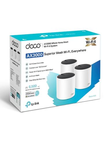 TP-Link DECO X55 (3-Pack) Doble banda (2,4 GHz / 5 GHz) Wi-Fi 6 (802.11ax) Blanco Interno