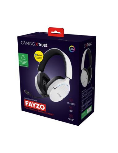 Trust GXT 491W FAYZO Auriculares Inalámbrico y alámbrico Diadema Juego USB Tipo C Bluetooth Negro, Blanco