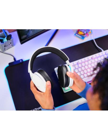 Trust GXT 491W FAYZO Auriculares Inalámbrico y alámbrico Diadema Juego USB Tipo C Bluetooth Negro, Blanco