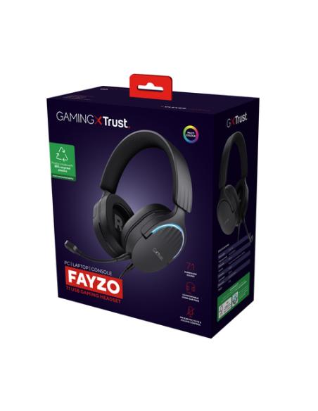 Trust GXT 490 FAYZO Auriculares Alámbrico Diadema Juego USB tipo A Negro