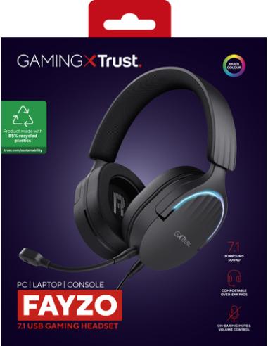 Trust GXT 490 FAYZO Auriculares Alámbrico Diadema Juego USB tipo A Negro