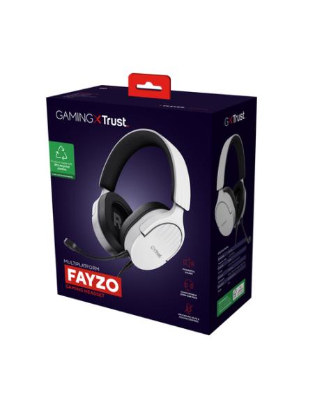 Trust GXT 489W FAYZO Auriculares Alámbrico Diadema Juego Negro, Blanco