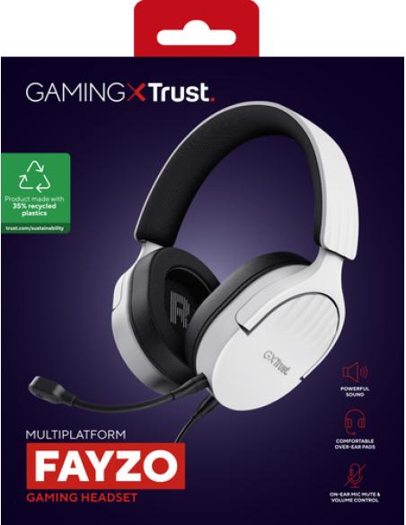 Trust GXT 489W FAYZO Auriculares Alámbrico Diadema Juego Negro, Blanco