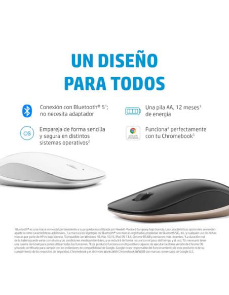 HP Ratón Bluetooth 410 de perfil bajo y plata