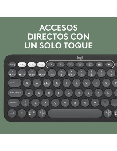 Logitech 920-012227 teclado Ratón incluido Universal RF Wireless + Bluetooth QWERTY Español Grafito