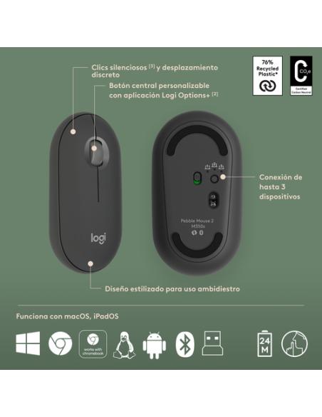Logitech 920-012227 teclado Ratón incluido Universal RF Wireless + Bluetooth QWERTY Español Grafito