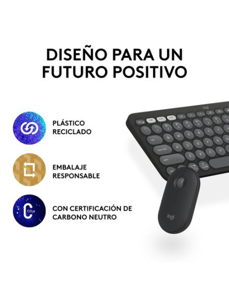 Logitech 920-012227 teclado Ratón incluido Universal RF Wireless + Bluetooth QWERTY Español Grafito