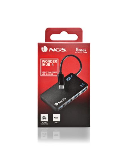 NGS WONDER IHUB4 USB 3.2 Gen 1 (3.1 Gen 1) Type-A 480 Mbit/s Negro