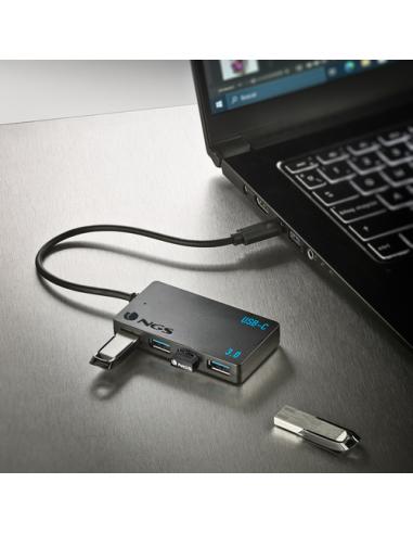 NGS WONDER IHUB4 USB 3.2 Gen 1 (3.1 Gen 1) Type-A 480 Mbit/s Negro