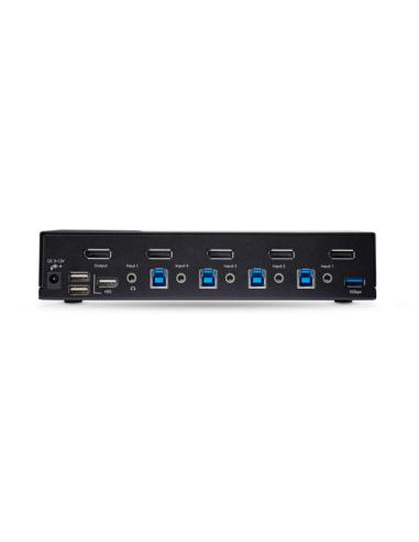StarTech.com Switch Conmutador KVM DisplayPort de 4 Puertos - 8K60/4K144 - para Un Monitor - DP 1.4 - 2x USB 3.0 - 4x USB 2.0 HI