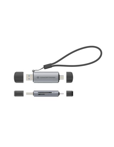 Conceptronic BIAN05G lector de tarjeta USB 3.2 Gen 1 (3.1 Gen 1) Type-A/Type-C Gris