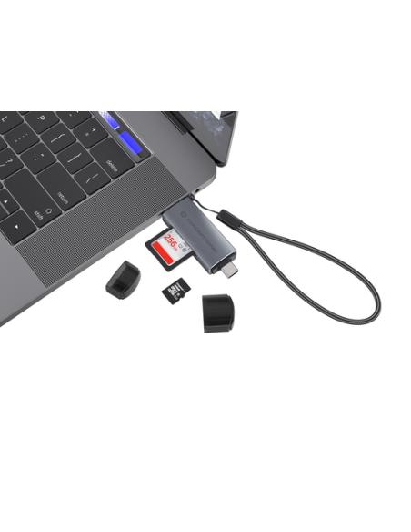 Conceptronic BIAN05G lector de tarjeta USB 3.2 Gen 1 (3.1 Gen 1) Type-A/Type-C Gris