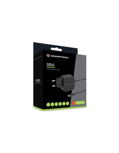 Conceptronic OZUL04BE cargador de dispositivo móvil Universal Negro Corriente alterna Interior