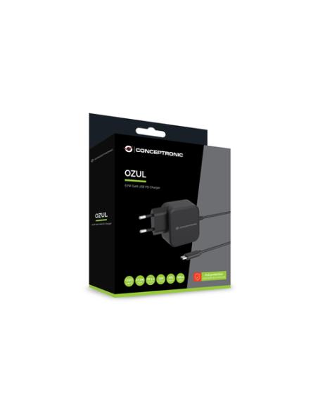 Conceptronic OZUL04BE cargador de dispositivo móvil Universal Negro Corriente alterna Interior