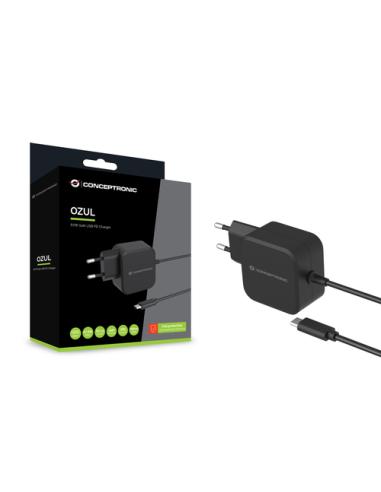 Conceptronic OZUL04BE cargador de dispositivo móvil Universal Negro Corriente alterna Interior