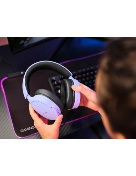 Trust GXT 491P FAYZO Auriculares Inalámbrico y alámbrico Diadema Juego USB tipo A Bluetooth Negro, Púrpura