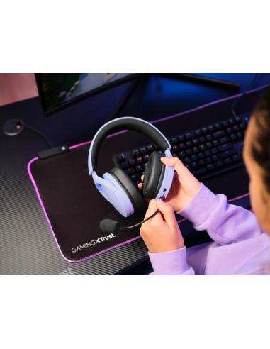 Trust GXT 491P FAYZO Auriculares Inalámbrico y alámbrico Diadema Juego USB tipo A Bluetooth Negro, Púrpura