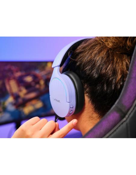 Trust GXT 491P FAYZO Auriculares Inalámbrico y alámbrico Diadema Juego USB tipo A Bluetooth Negro, Púrpura