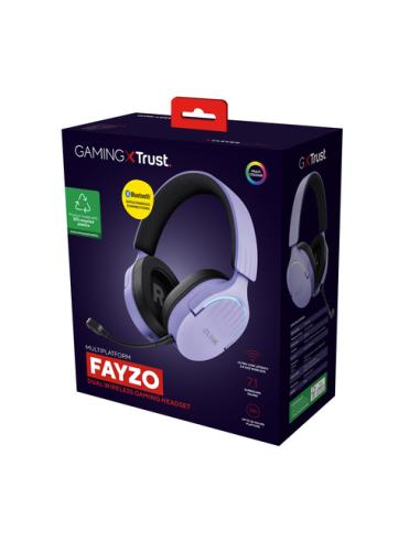 Trust GXT 491P FAYZO Auriculares Inalámbrico y alámbrico Diadema Juego USB tipo A Bluetooth Negro, Púrpura