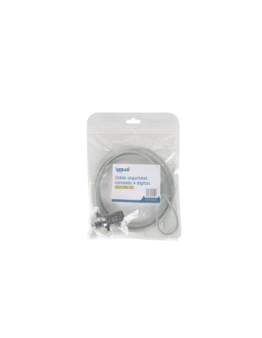 iggual Secure 4D cable antirrobo Plata 1,5 m