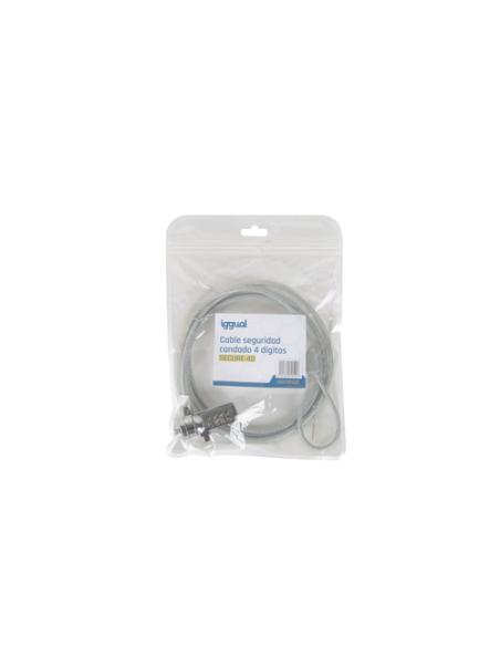 iggual Secure 4D cable antirrobo Plata 1,5 m