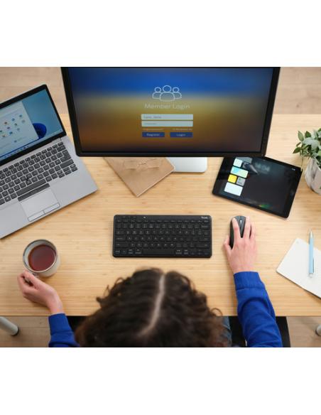 Trust Lyra teclado Oficina USB + RF Wireless + Bluetooth QWERTY Español Negro