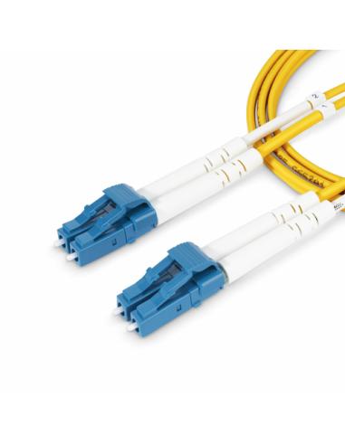 StarTech.com Cable de Fibra Óptica Dúplex LC a LC (UPC) OS2 Monomodo de 1m - 9/125µm - 100G - Resistente a Dobleces - Low Insert
