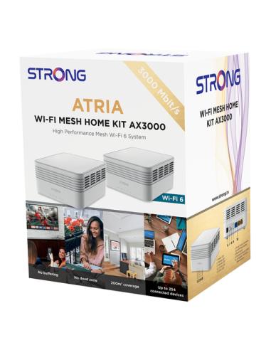 Strong MESHKITAX3000 sistema Wi-Fi Mesh (Wi-Fi en malla) Doble banda (2,4 GHz / 5 GHz) Wi-Fi 6 (802.11ax) Blanco 2 Interno