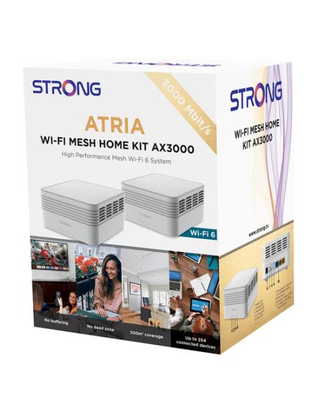 Strong MESHKITAX3000 sistema Wi-Fi Mesh (Wi-Fi en malla) Doble banda (2,4 GHz / 5 GHz) Wi-Fi 6 (802.11ax) Blanco 2 Interno