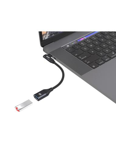 Conceptronic ABBY19B cambiador de género para cable USB-C USB-A Negro