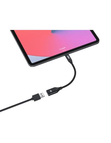 Conceptronic ABBY18B cambiador de género para cable USB-C USB-A Negro