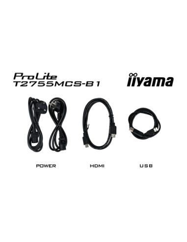 iiyama ProLite T2755MSC-B1 pantalla para PC 68,6 cm (27") 1920 x 1080 Pixeles Full HD LED Pantalla táctil Mesa Negro