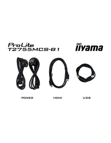 iiyama ProLite T2755MSC-B1 pantalla para PC 68,6 cm (27") 1920 x 1080 Pixeles Full HD LED Pantalla táctil Mesa Negro