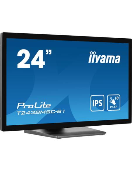 iiyama ProLite T2438MSC-B1 pantalla para PC 60,5 cm (23.8") 1920 x 1080 Pixeles Full HD LED Pantalla táctil Negro