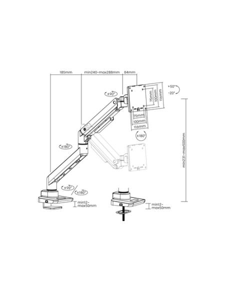 Equip Soporte de escritorio para monitor de 17«-49», negro
