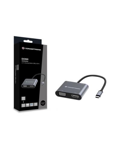Conceptronic DONN16G Alámbrico USB 3.2 Gen 1 (3.1 Gen 1) Type-C Gris