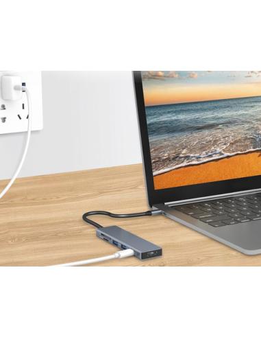 Conceptronic DONN23G base para portátil y replicador de puertos Alámbrico USB 3.2 Gen 1 (3.1 Gen 1) Type-C Gris