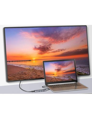 Conceptronic DONN23G base para portátil y replicador de puertos Alámbrico USB 3.2 Gen 1 (3.1 Gen 1) Type-C Gris