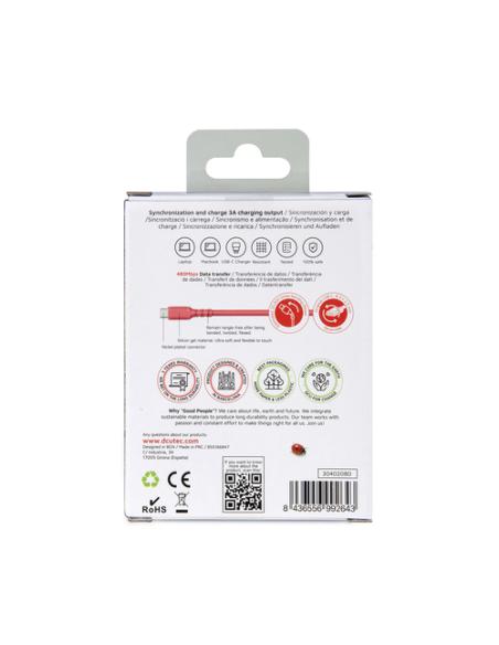 DCU Advance Tecnologic 30402080 cable USB USB 2.0 1 m USB A USB C Rojo