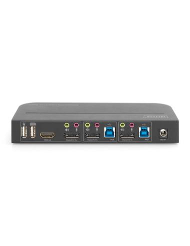 Digitus Conmutador KVM, 2 puertos, 4K60Hz, 2 DP in, 1 DP/HDMI out