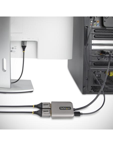 StarTech.com Hub MST de 2 Puertos DisplayPort 1.4 - Divisor Splitter DP para 2 Monitores - Adaptador DisplayPort a 2x DisplayPor