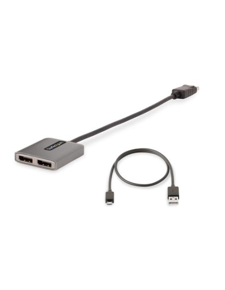 StarTech.com Hub MST de 2 Puertos DisplayPort 1.4 - Divisor Splitter DP para 2 Monitores - Adaptador DisplayPort a 2x DisplayPor