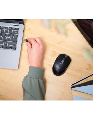 Trust Ozaa ratón Oficina mano derecha RF Wireless + Bluetooth Óptico 3200 DPI