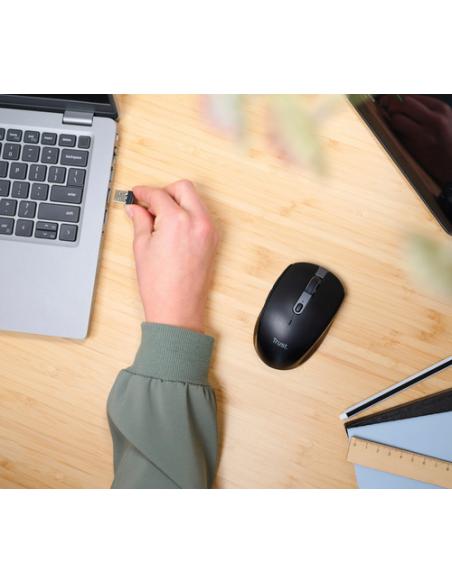 Trust Ozaa ratón Oficina mano derecha RF Wireless + Bluetooth Óptico 3200 DPI