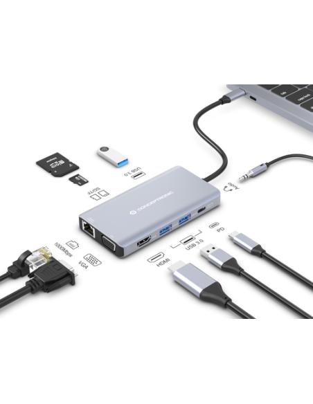 Conceptronic DONN20G Alámbrico USB 3.2 Gen 1 (3.1 Gen 1) Type-C Gris