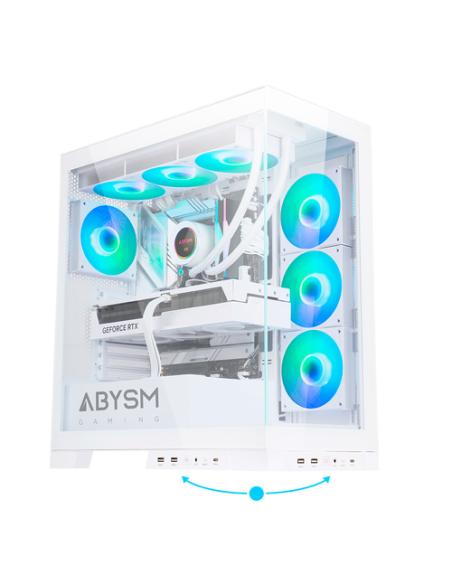 ABYSM Danube Sava H500 White Escritorio Transparente, Blanco