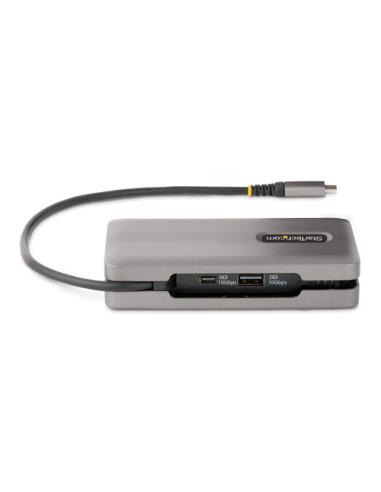 StarTech.com Adaptador Multipuertos USB-C - HDMI/DP 4K a 60Hz - Hub Ladrón USB de 3 Puertos - Power Delivery de Paso de 100W - G
